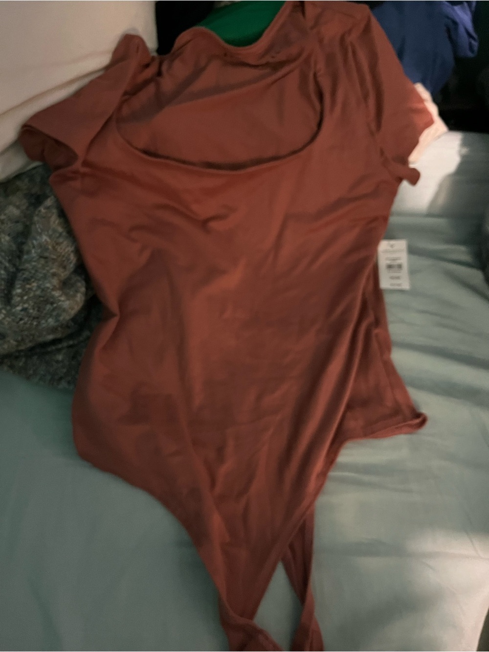 Aeropostale Rust Square Neck Bodysuit